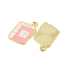 Golden Plated Alloy Enamel Pendants X-ENAM-Z017-12G-03-2