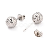 Non-Tarnish 304 Stainless Steel Stud Earring Findings STAS-I183-09B-P-3