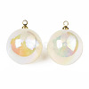 ABS Plastic Imitation Pearl Pendants PACR-T015-07C-4