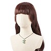 4Pcs 4 Style Natural & Synthetic Mixed Gemstone Crescent Pendant Necklaces Set NJEW-TA00032-3