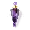 Natural Amethyst Faceted Cone Openable Perfume Bottle Big Pendants G-L524-18G-10-1