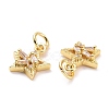 Brass Micro Pave Cubic Zirconia Charms ZIRC-A023-03LG-3