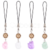 Cell Phone Strap Charm Fox Glass & Ivory Nut Charm Hanging Keychain for Women HJEW-PH01836-1
