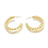 Brass Half Hoop Earrings EJEW-H104-06G-2