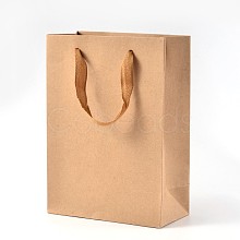 Rectangle Kraft Paper Bags with Handle AJEW-L048A-02