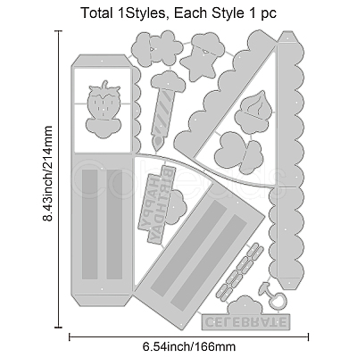 Carbon Steel Cutting Dies Stencils DIY-WH0309-805-1