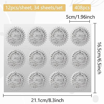 34 Sheets Custom Silver Foil Embossed PET Picture Sticker DIY-WH0528-012-1