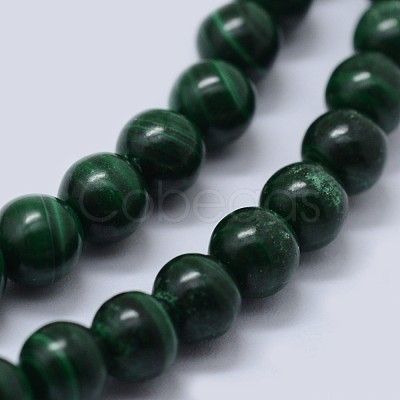 Natural Malachite Beads Strands G-F571-27AB2-6mm-1