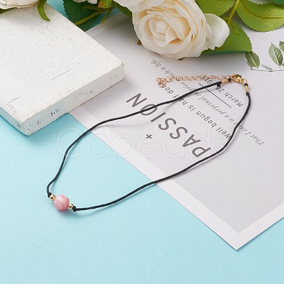 Faceted Natural Dyed Rhodochrosite Pendant Necklaces NJEW-JN03230-02-1