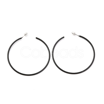 Tarnish Resistant Baking Paint 201 Stainless Steel Half Hoop Earrings EJEW-P185-A01-03-1