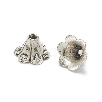 Tibetan Style Alloy Flower Bell Filigree Bead Caps TIBEB-O005-02-1