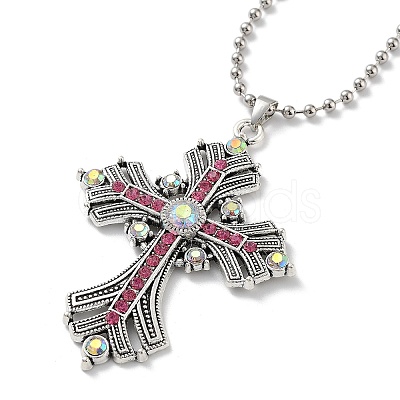 Cross Rhinestone Pendant Necklaces FK0815-9-1