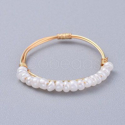 Glass Seed Beaded Rings RJEW-JR00269-1