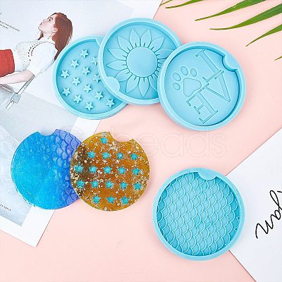 DIY Car Coaster Silicone Molds Kits DIY-OC0003-56-1