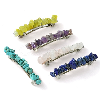 Natural & Synthetic Gemstone Chip Hair Barrettes PHAR-TA000001-1