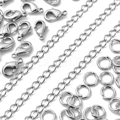 DIY Brass Twisted Chains Necklace Making Kits DIY-LS0002-88P-1