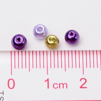 Lavender Garden Mix Pearlized Glass Pearl Beads HY-X006-4mm-08-1