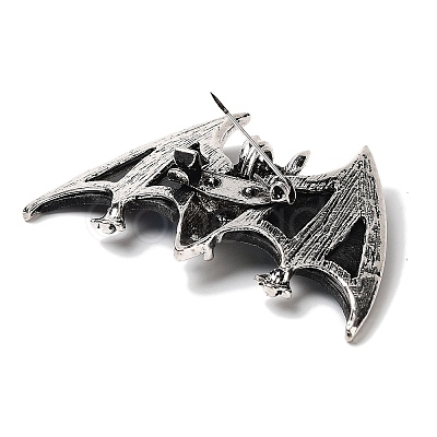 Tibetan Style Alloy Bat Brooches JEWB-A021-01A-AS-1