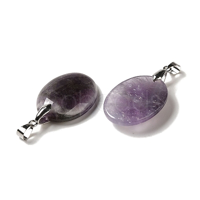 Natural Amethyst Pendants G-Z055-03P-11-1