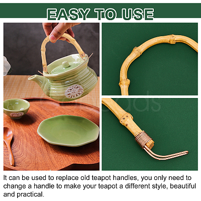 PandaHall Elite 3Pcs 3 Style U-shape Bamboo Teapot Handle FIND-PH0005-87-1