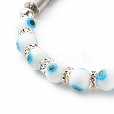 Handmade Lampwork Evil Eye Beaded Bracelets BJEW-JB06379-1