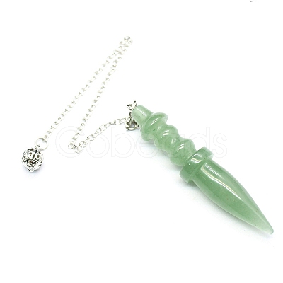 Natural Green Aventurine Dowsing Pendulum Big Pendants PW-WG71136-09-1