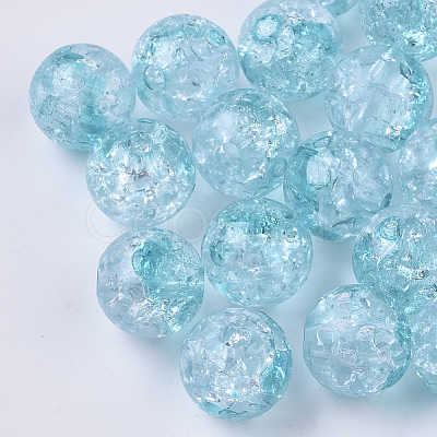 Transparent Crackle Acrylic Beads CACR-N002-04-1