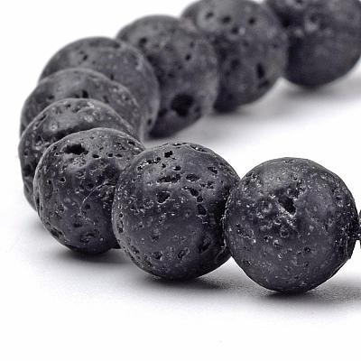 Natural Lava Rock Braided Bead Bracelets BJEW-R304-01-8mm-1