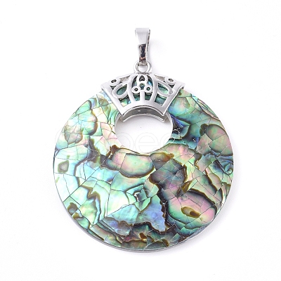 Natural Paua Shell Pendants SSHEL-L008-83A-1