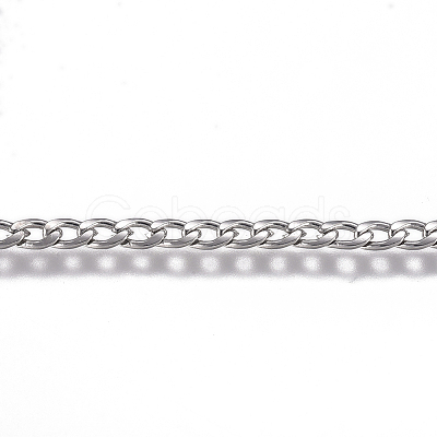 Non-Tarnish 304 Stainless Steel Chain X-CHS-G017-11P-0.6mm-1