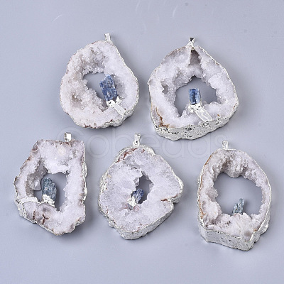 Natural Druzy Agate Big Pendants G-R458-05D-1