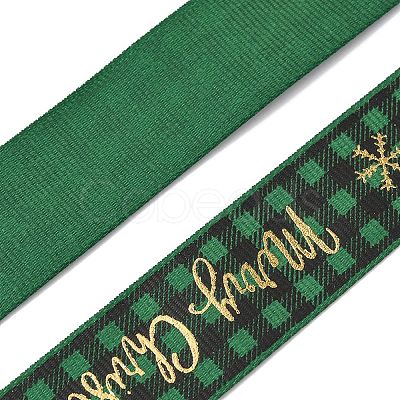 1 Roll Merry Christmas Printed Polyester Grosgrain Ribbons OCOR-YW0001-05A-1