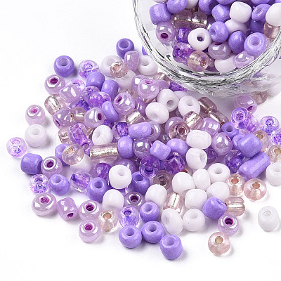 Opaque & Transparent Inside Colours Glass Seed Beads SEED-F004-4mm-03-1