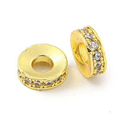 Brass Cubic Zirconia Spacer Beads KK-L215-004C-G04-1