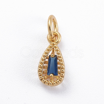 Brass Micro Pave Cubic Zirconia Pendants ZIRC-E164-63G-1