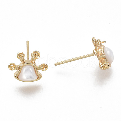 Brass Earring Findings KK-S356-048G-NF-1