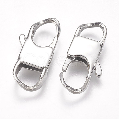 Tarnish Resistant 304 Stainless Steel Lobster Claw Clasps STAS-O114-056D-P-1