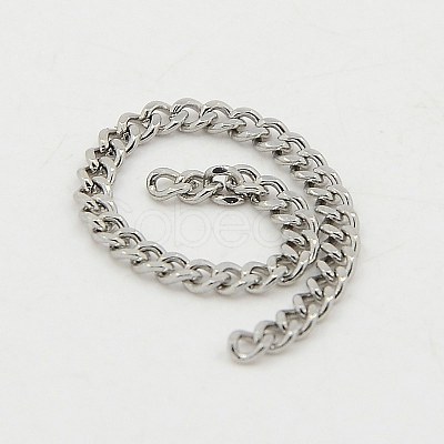 Tarnish Resistant 3.28 Feet 304 Stainless Steel Curb Chain Twist Link Chains X-CHS-K001-18-2.2mm-1