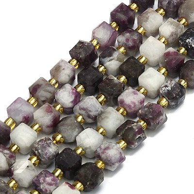 Natural Plum Blossom Tourmaline Beads Strand G-I376-D79-01-1