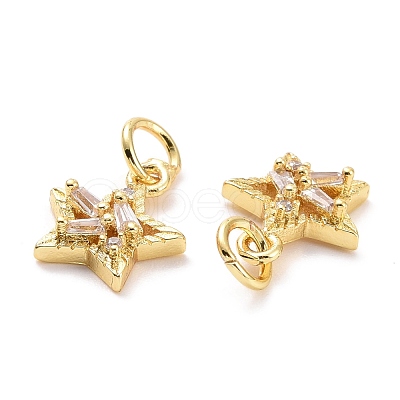 Brass Micro Pave Cubic Zirconia Charms ZIRC-A023-03LG-1