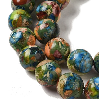 Dyed Natural Imperial Jasper Beads Strands G-Q161-A02-04-1