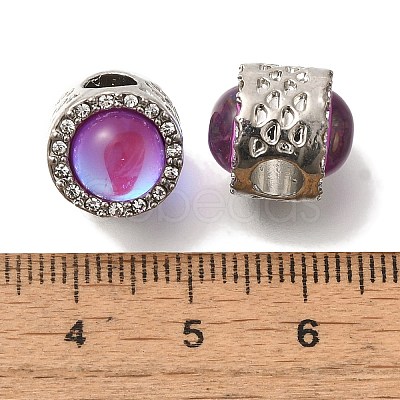 Rack Plating Alloy European Beads FIND-H005-02P-1