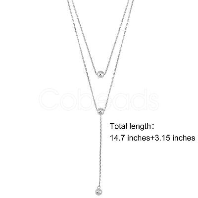 Anti-Tarnish Double Y-shaped Necklace Long Drop Dangle Necklace Delicate Y Chain Necklace Personalized Zircon Pendant Necklaces Choker Trendy Y Necklace Jewelry for Women JN1093A-1