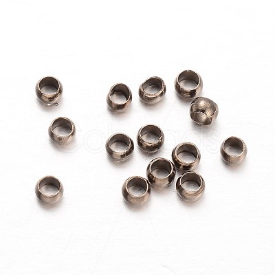 Rondelle Brass Crimp Beads KK-L134-32B-1