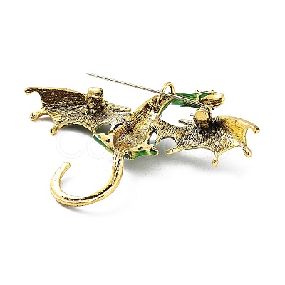 Dragon Alloy Rhinestone Brooches JEWB-K018-14AG-02-1