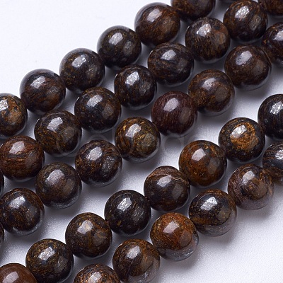 Natural Bronzite Beads Strands G-D855-12-8mm-1