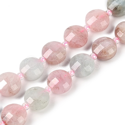 Natural Morganite Beads Strands G-B094-A22-01-1