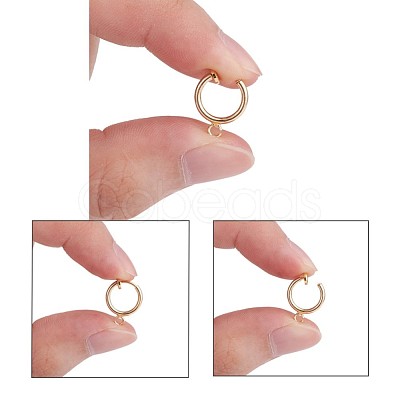 Brass Clip-on Hoop Earring Findings KK-P102-01G-1