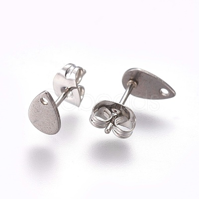 Non-Tarnish 304 Stainless Steel Stud Earring Findings STAS-O119-11B-P-1