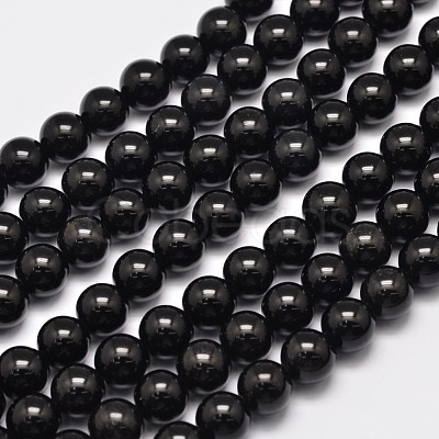 Natural Eyeless Obsidian Beads Strands X-G-K123-06-6mm-1